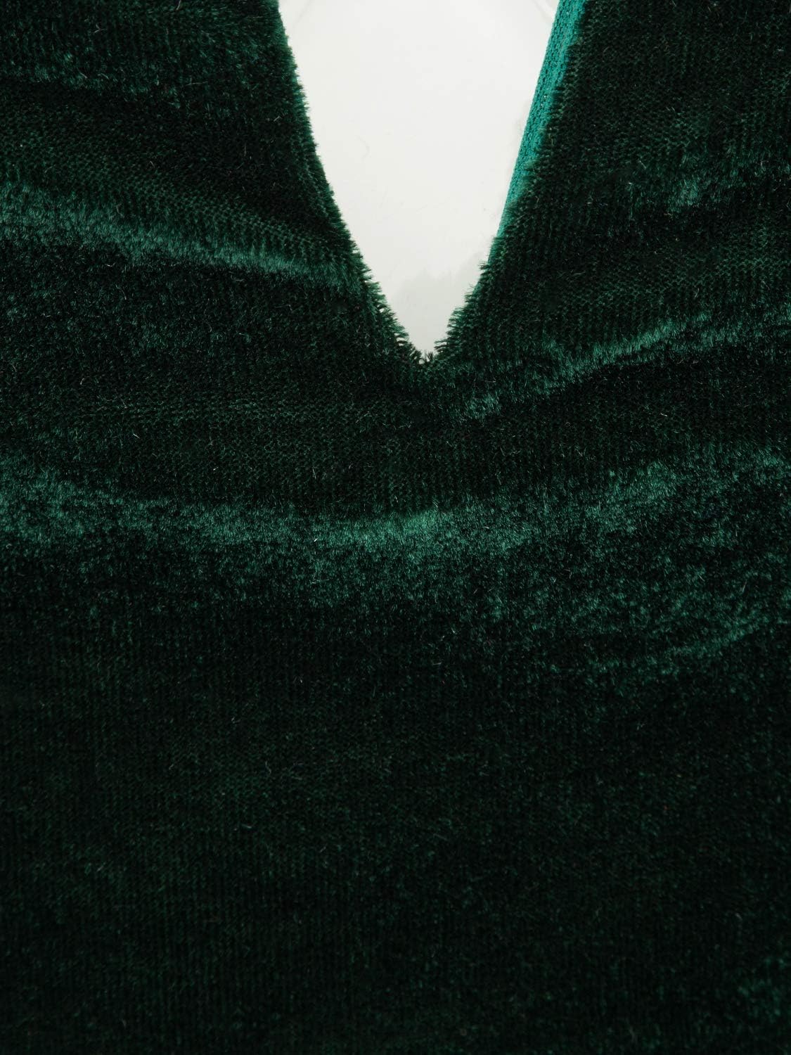 Choies Women's Burgundy/Black Sexy Plunge Neck Strapless Cross Back Velvet Bodysuit - Image 6