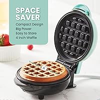 Vista 2 de Elite Gourmet EWM-013MX Electric Nonstick Mini Waffle Maker with 5-inch cooking surface, Belgian Waffles, Compact Design, Hash Browns, Keto, Snacks