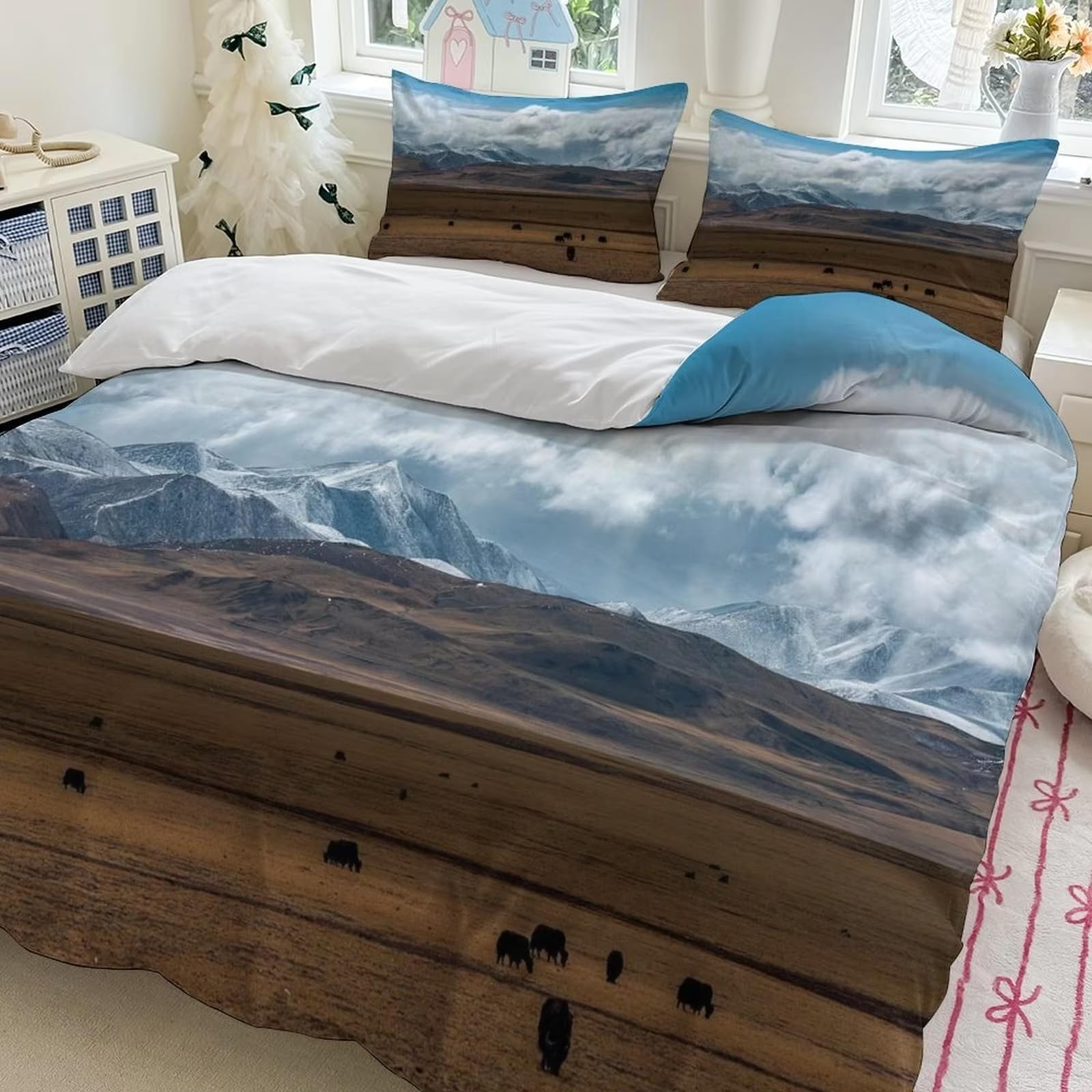 Parure de lit Montagnes douce et confortable en 135x200