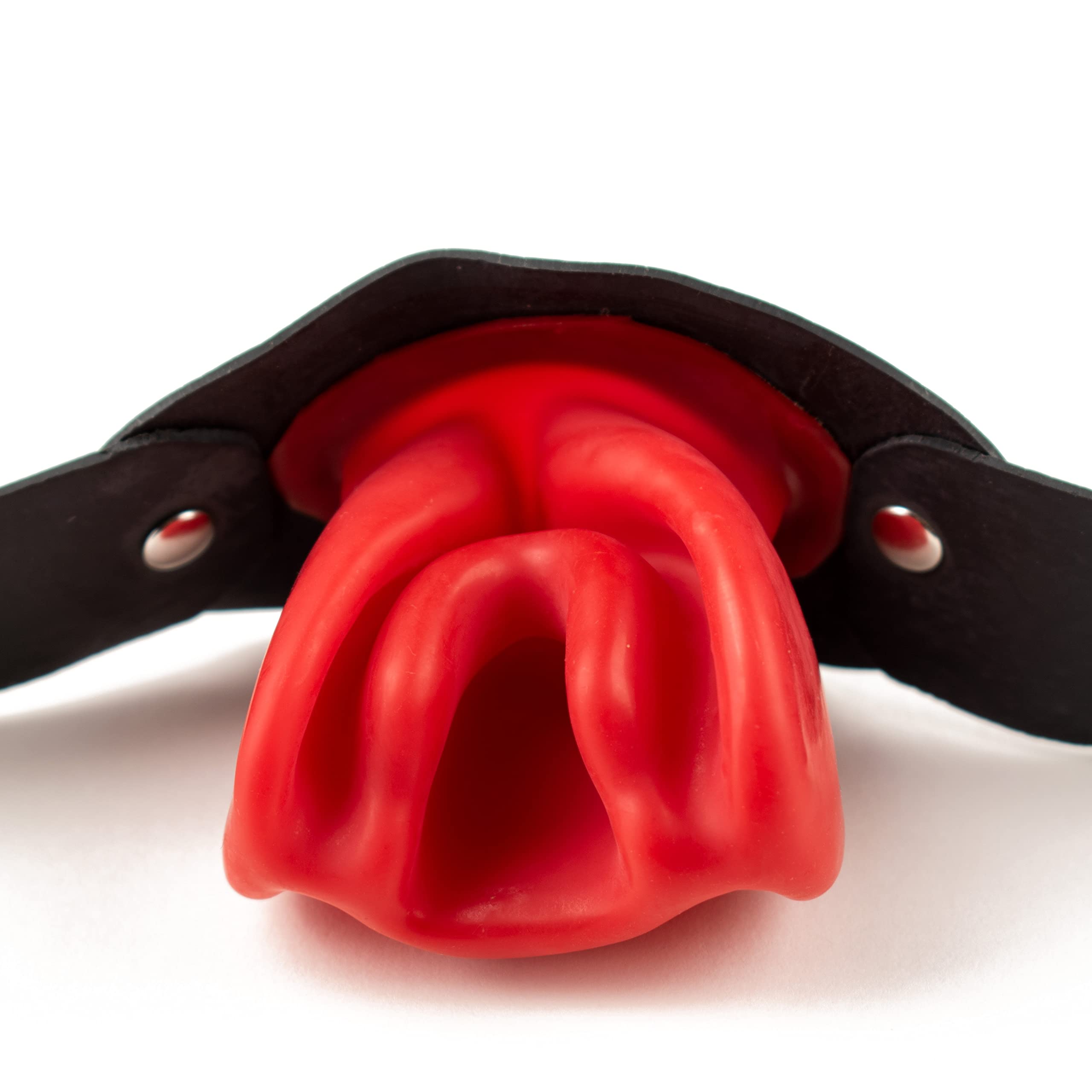 Rubberfashion Latex Knebel - Mundknebel mit Mundauskleidung - SM Gag mit Kopfband für Damen und Herren schwarz Einheitsgröße