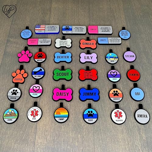Miniatura 3 de Love Your Pets - Etiqueta de silicona para mascotas, diseño grabado profundo, doble faz y grabado duradero, identificación para mascotas, para perro