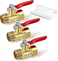 Vista 22 de GASHER 1 pieza Válvula de bola mini de latón de 1/2 pulgada, válvula de cierre, rosca NPT de 1/2 pulgada macho x hembra para accesorios de tubería