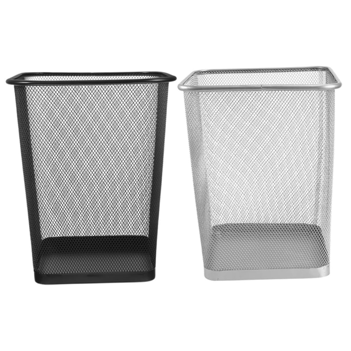 Corbeille à Papier Carrée en Métal Ajouré, Lot de 2
