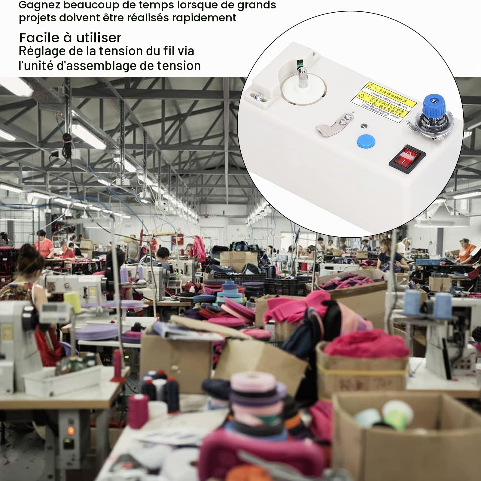 Enrouleur de Canette électrique Automatique, Enrouleur de Canette pour la Couture, Enrouleur de Canette Intelligent Automatique Gain de Temps Machine à Broder Enrouleur de Canette Large Tension 110 à