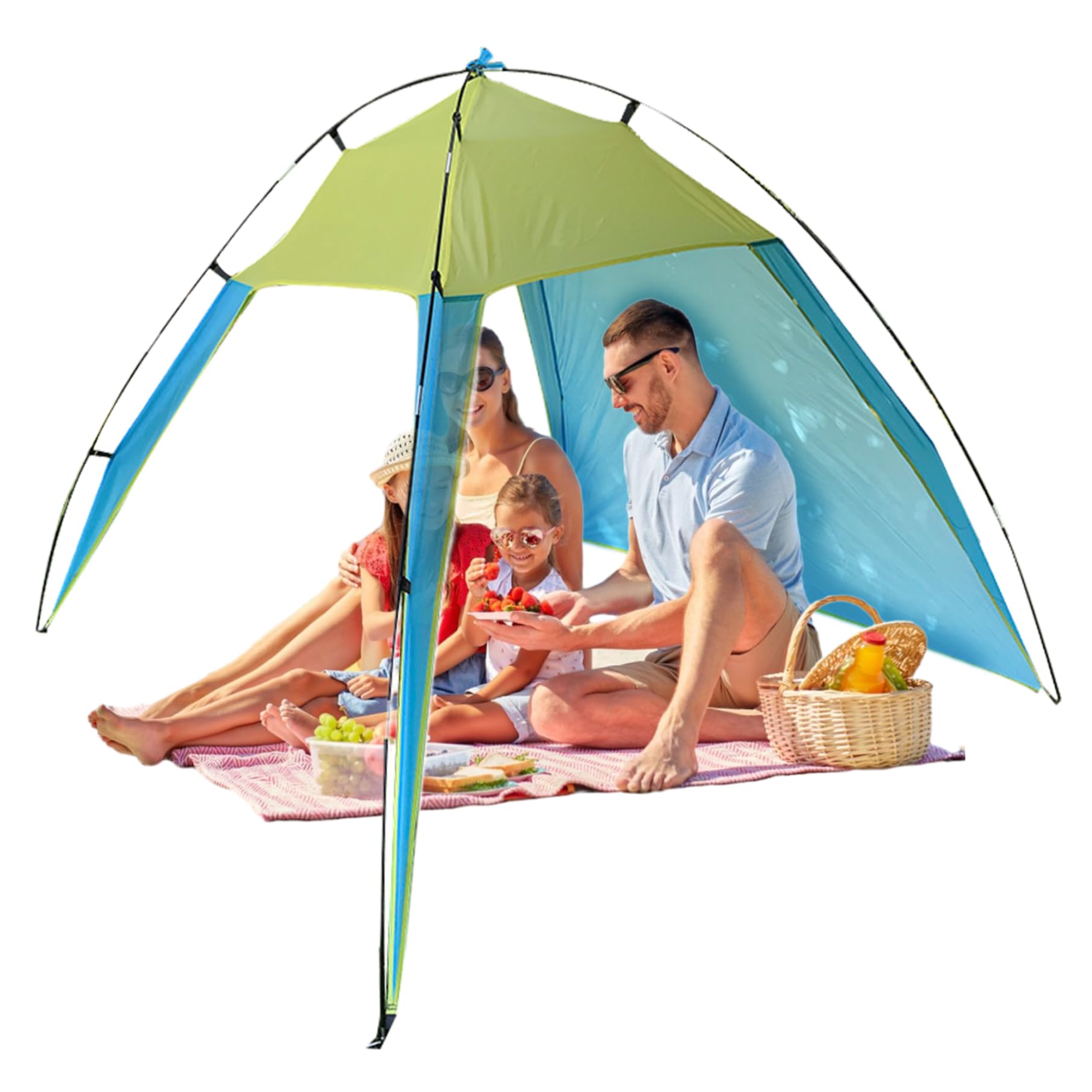 Abri Solaire de Tente de Plage étanche, auvent Plage ventilé avec Protection UV, Facile à Transporter et à Installer pour Le Camping, Le Pique-Nique dans Le Jardin 83 x 91 x 63 Pouces