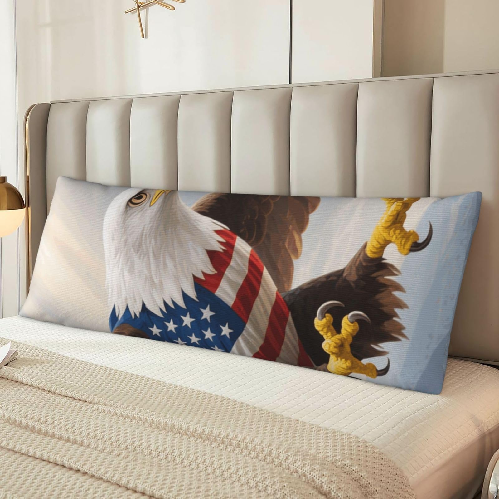 American Eagle Flag Body Pillow Cover with Hidden Zipper 54"X20",Ultra Soft Microfiber Long Pillow Case Decorative Bedding Pillowcase Cushion Cover Cases for Bedroom Couch Sofa,Home Gifts