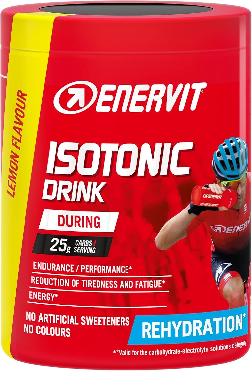 Enervit, Isotonic Drink Limón, Bebida Reidratante Durante Esfuerzos Prolongados, Reduce el Cansancio, 25g de Carbohidratos por Porción, Sabor Limón, Bote de 420g