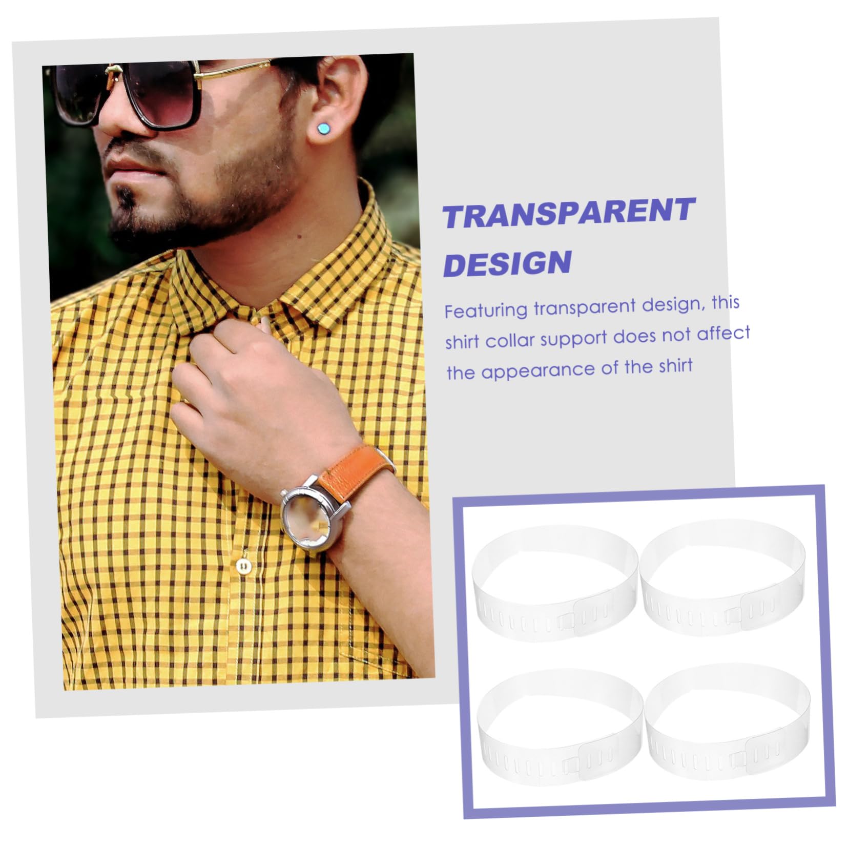 100piezas Collar De Pvc Transparente Soporte De Plástico Para Cuello De Camisa Accesorios De Moldeado Para Camisas De Vestir