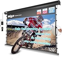 Vista 10 de Migo Pantalla de proyector desplegable de 150 pulgadas, material de cristal gris 2.0 ganancia 4K Ultra HD, montaje en techo con control remoto