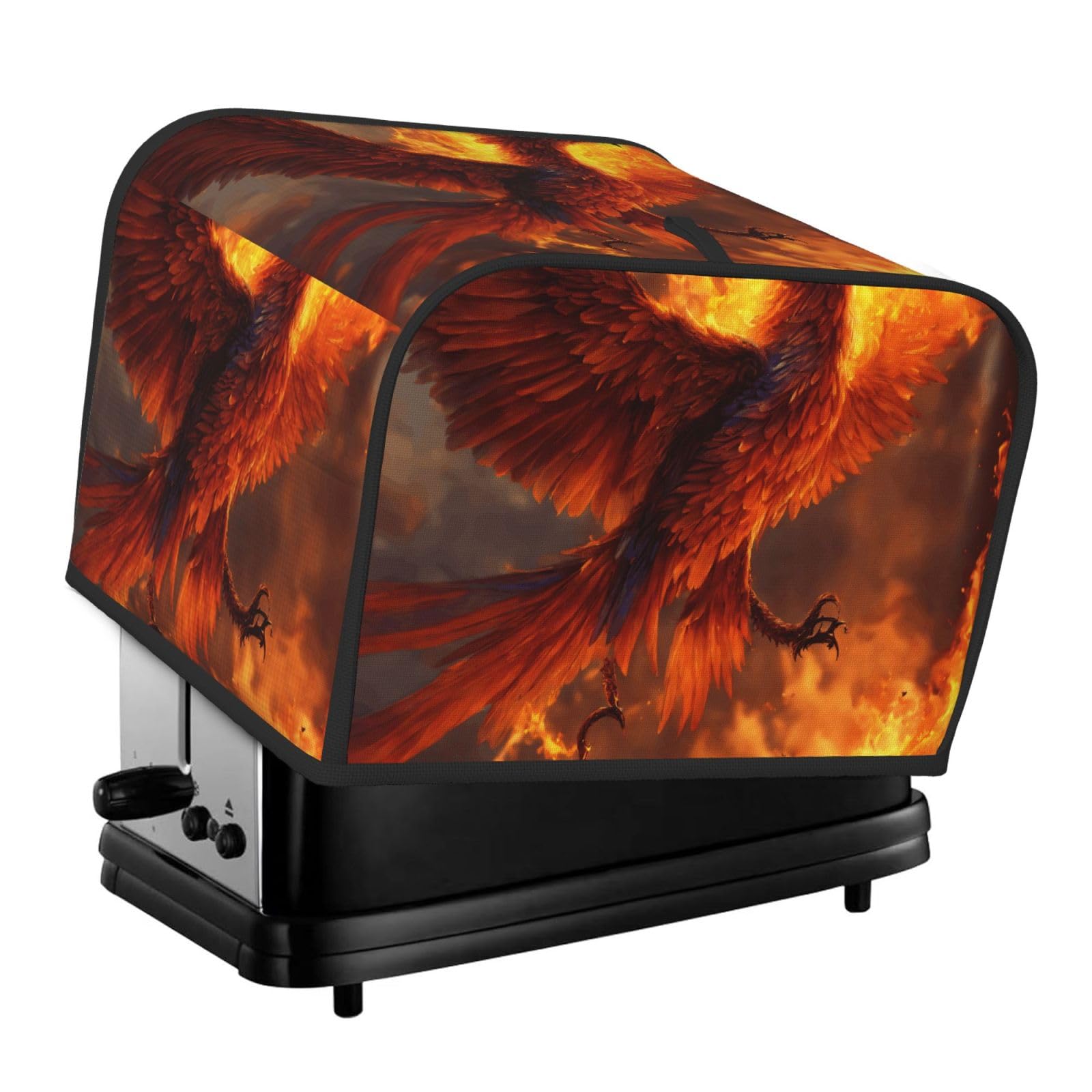Phoenix Print 4-Slice Toaster Cover Dustproof Waterproof Kitchen Appliance Protector For Bread