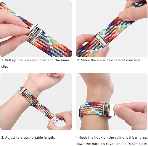 Miniatura 9 de Ouwegaga Solo Loop trenzado compatible con Samsung Galaxy Watch 6 5 4 Band 1.575 in 1.732 inGalaxy Watch 6 BandWatch 5 Pro 1.772 inWatch 4 6 Classic