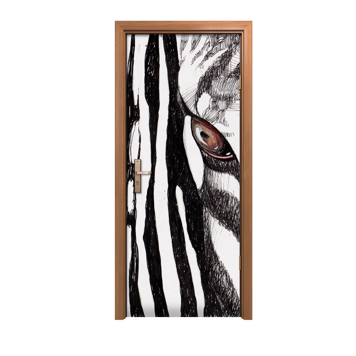 Design d'intérieur mural haut de gamme avec l'autocollant de porte 90x200 bandes d'animaux