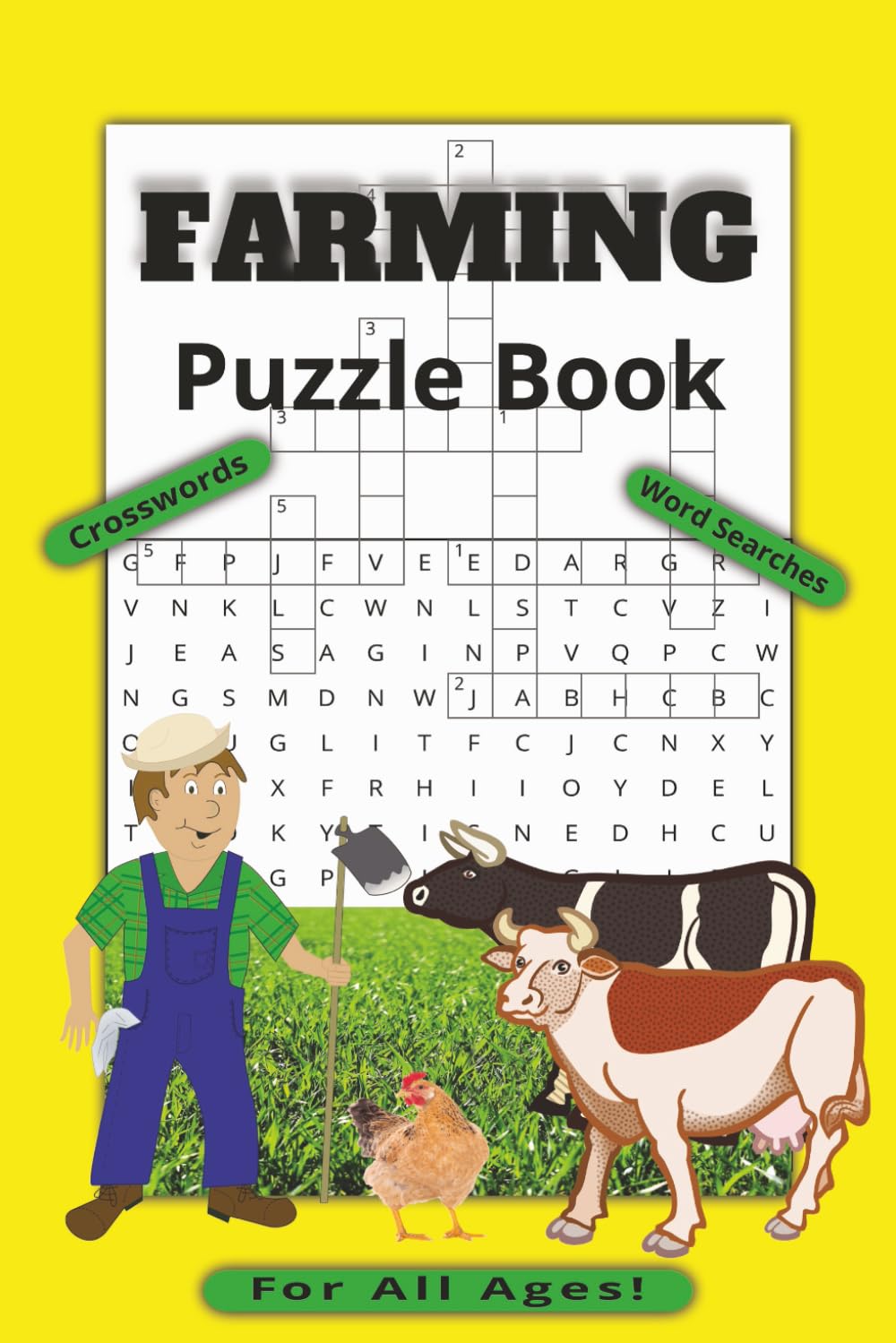 Farming Puzzle Book: Crossword and Word Search Puzzles with Easy to Read Print about Farming, Agricultural and More | 6x9 inches and 120 Pages | 50+ Puzzles ...