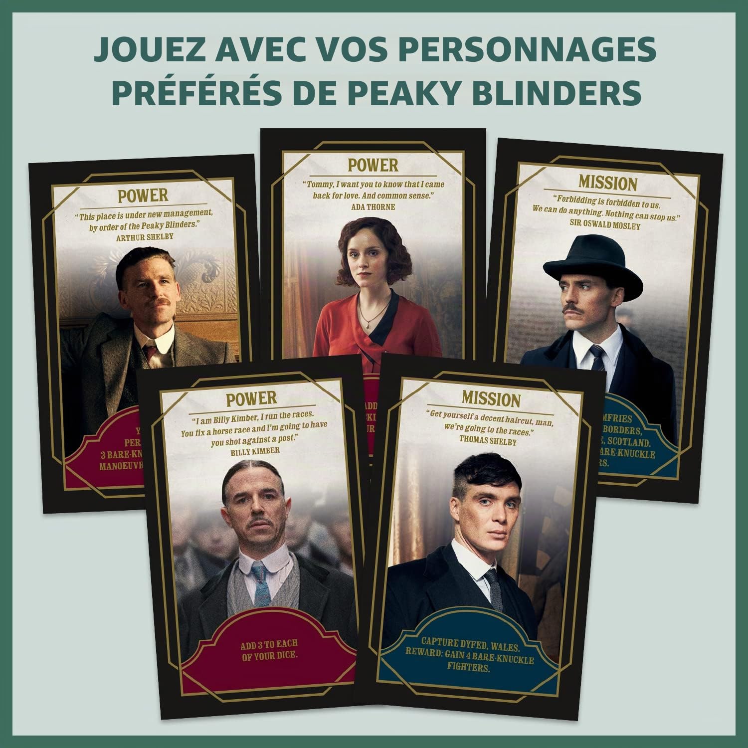 Winning Moves Jeu de société stratégique Peaky Blinders Risk, conquérez tout avec Thomas Shelby, acceptez les missions d'Arthur, Lizzie, Oswald Mosley et Jessie Eden, fait un excellent cadeau pour les