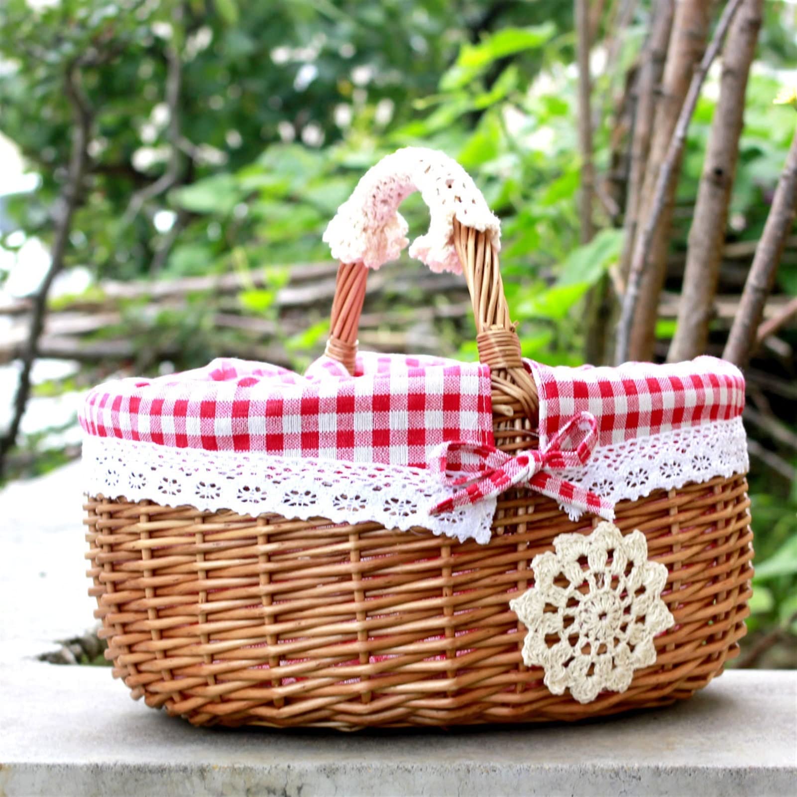 Amazon｜ピクニックバスケット ラタンポータブルピクニックバスケット