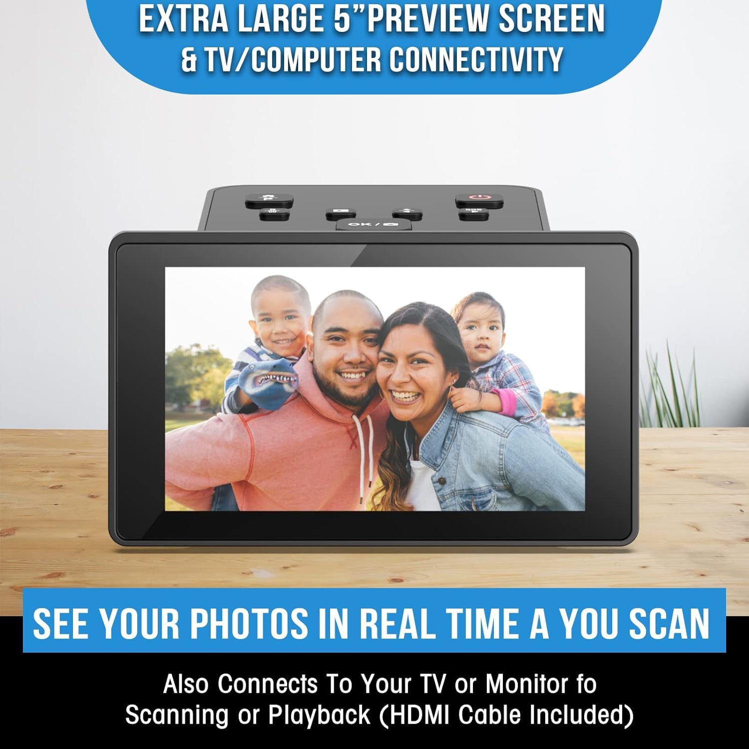 Digital Film & Photo Scanner, Slide & Negative Scanner Convert Negatives & Slides