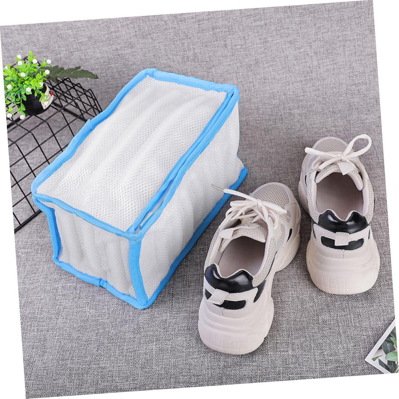 KOMBIUDA 3 Stück Kulturbeutel Waschbeutel Schuh -Luandry -Tasche Schuhtrocknerbeutel Reinigungssack für Tennisschuhe Schuhe waschen Mesh -Taschen Polyester Weiß