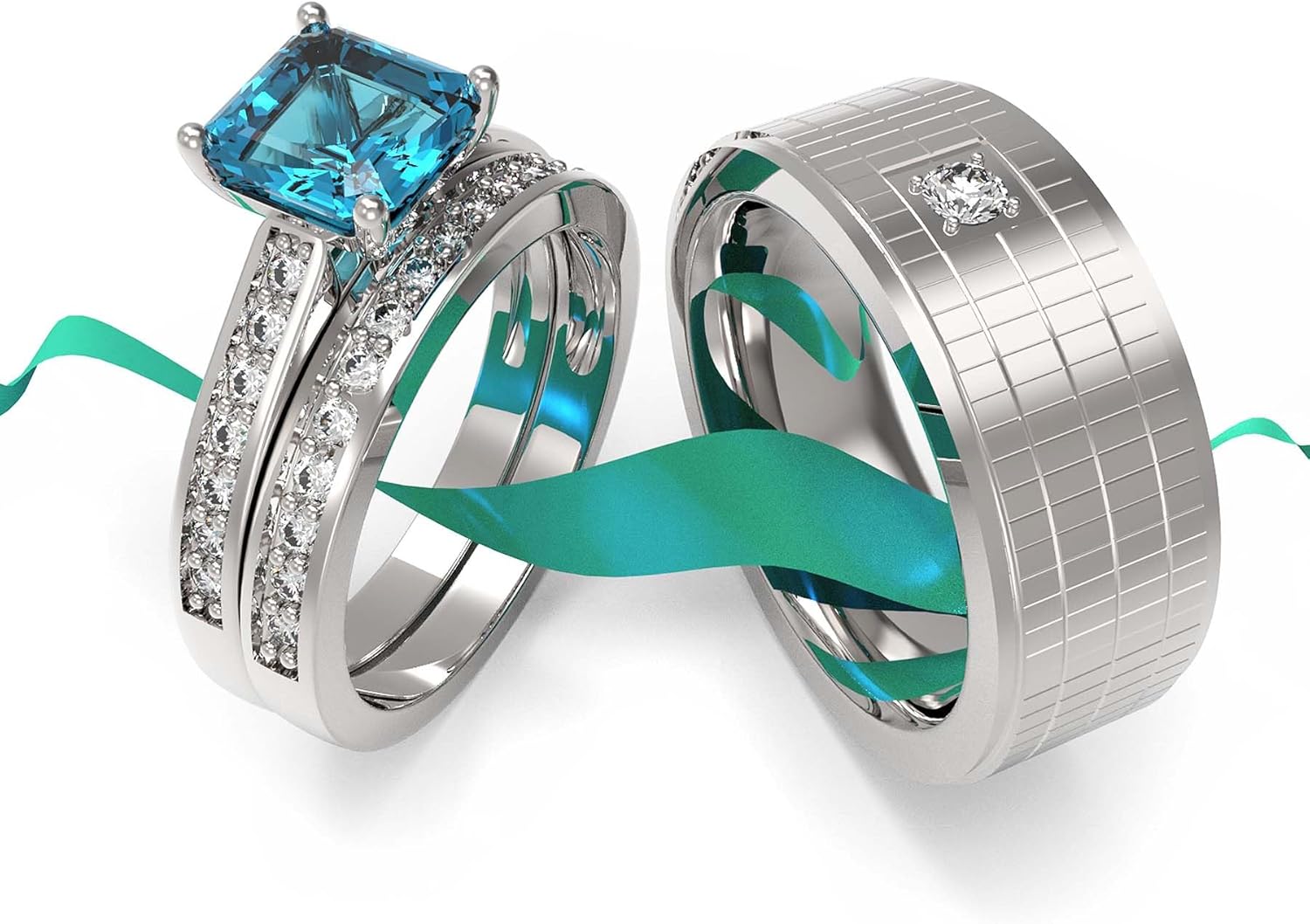 Wedding Ring Sets His And Hers Promise Ring Wedding Ring Sets His And Hers Couples Women 925 Sterling Silver Moissanite Man Titanium Wedding Band