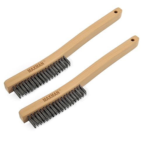 Miniatura 5 de MAXMAN Cepillo de alambre, cepillos de alambre de acero inoxidable de servicio pesado para limpiar óxido, cepillo de parrilla, cepillo de acero