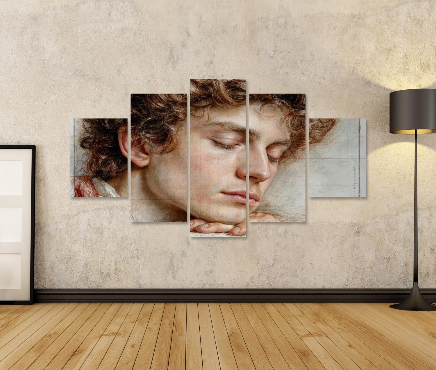 islandburner Bild auf Leinwand Zeitlose Eleganz Porträt Kunstdruck Wohnzimmer Für Kunstliebhaber - 5-teilig