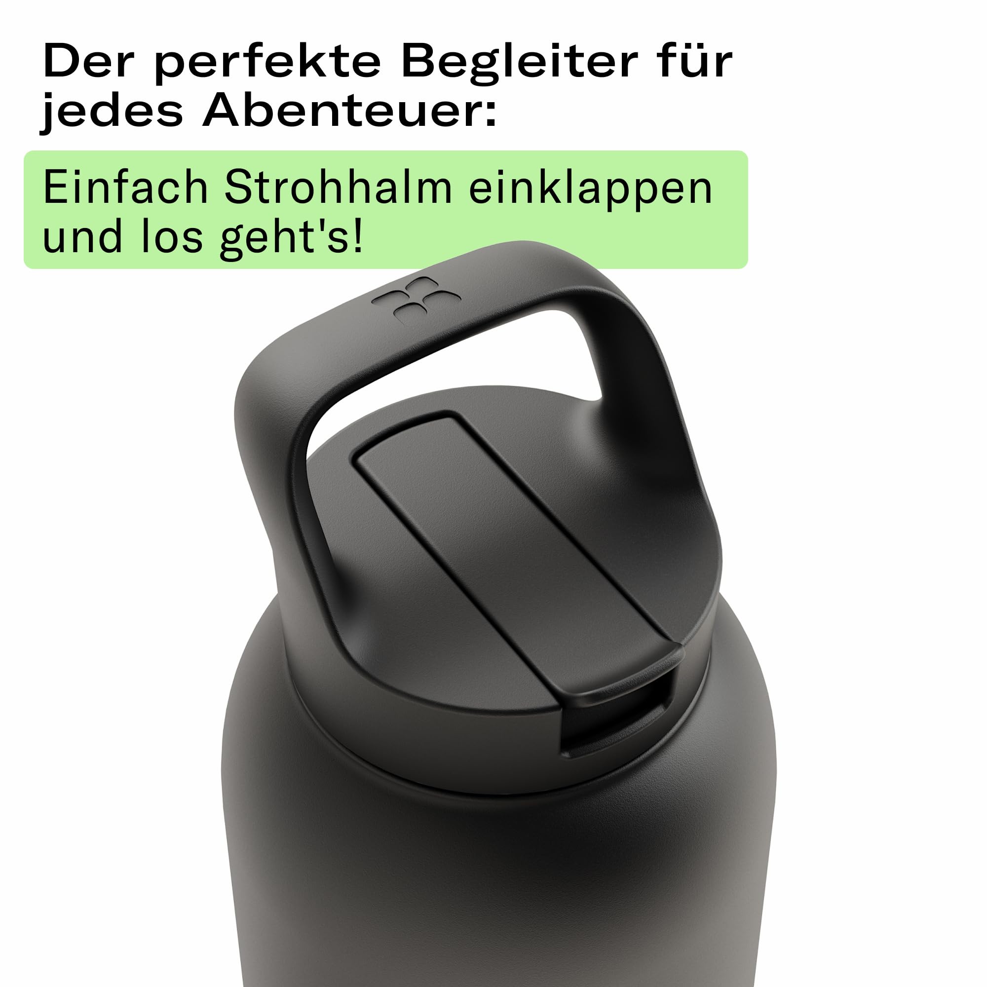waterdrop® All Purpose Thermosflasche 1L – Trinkflasche mit Strohhalm – isolierte Edelstahl, 24h kalt - 6h heiß – auslaufsicher & bruchsicher – Thermobecher