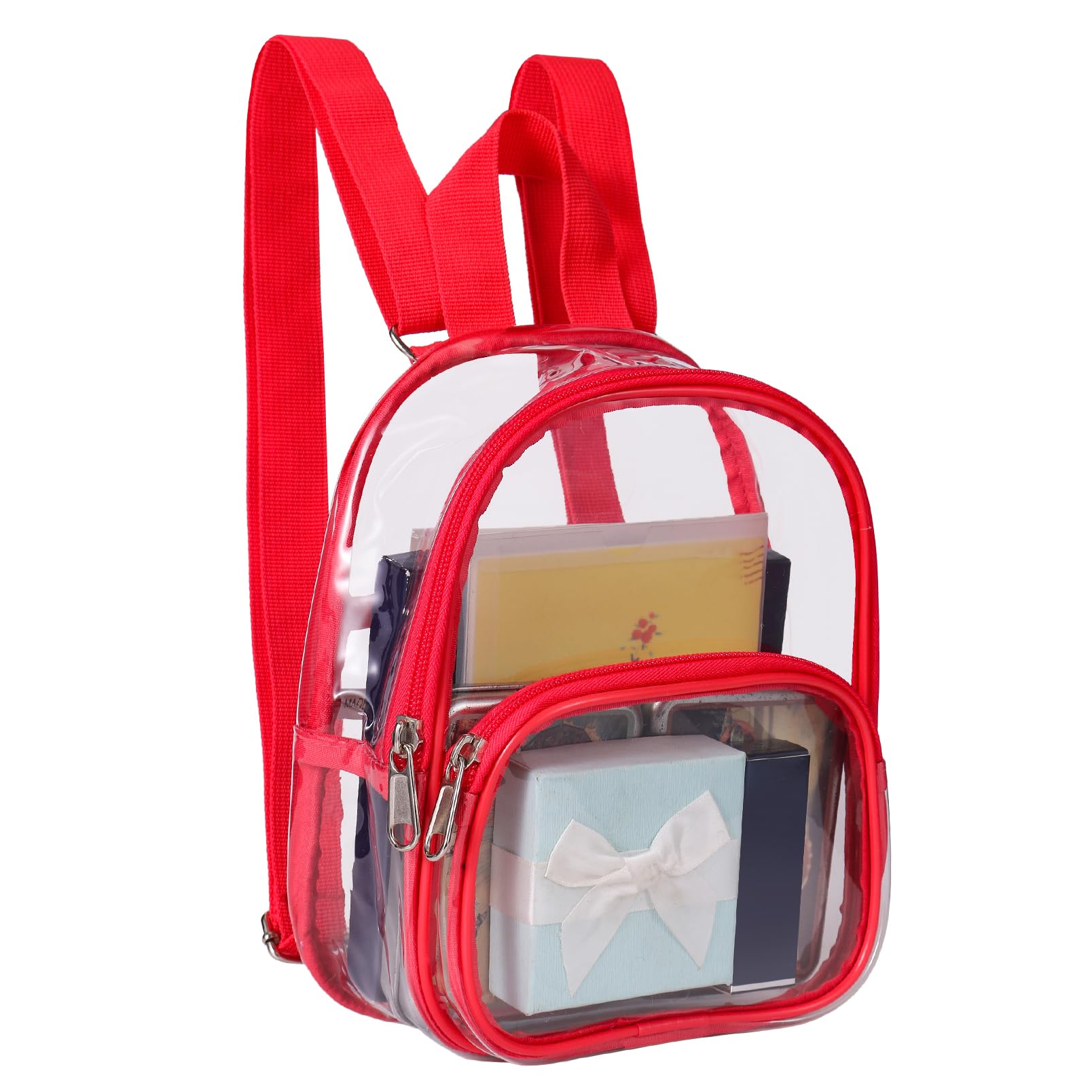 USPECLARE Clear Mini Backpack Stadium Approved 7.5 x 2.8 x 9 Inches | See Through Backpack for Little Boys &amp; Girls for Concert, Festival, Sport Events