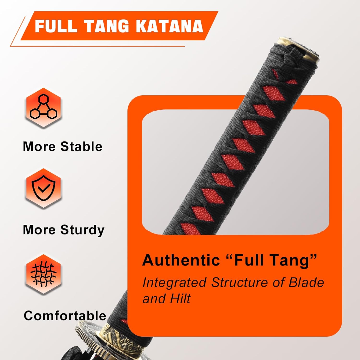 Real Sharp Japanese Katana Sword Real Full Tang 1060 High Carbon Steel Katana Handmade Practice Samurai Sword 40.9 in,Suitable for Collection,Training,Display,Decoration