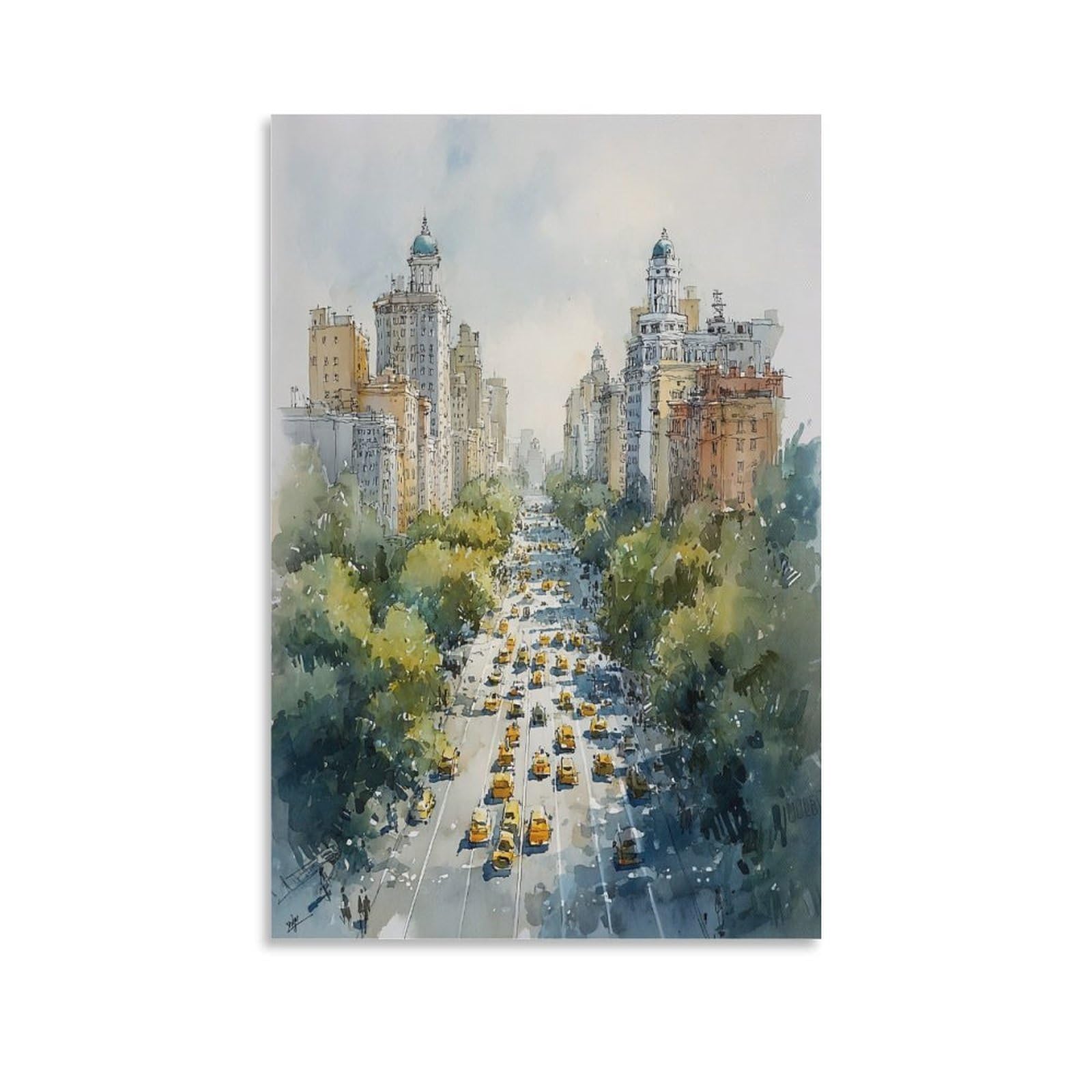 XWYMXZ Kentucky Watercolor Painting Traditional Travel Posters 20x30inch(50x75cm) Vintage Watercolor Canvas Art