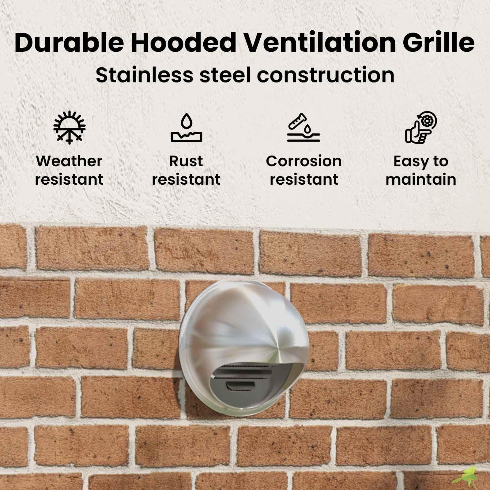 vidaXL Rejilla de ventilación de aire, 8 unidades, color plateado, 200 mm, acero inoxidable, cubierta de salida de aire, cocina, baño, diseño moderno de acero inoxidable, ideal para interiores y