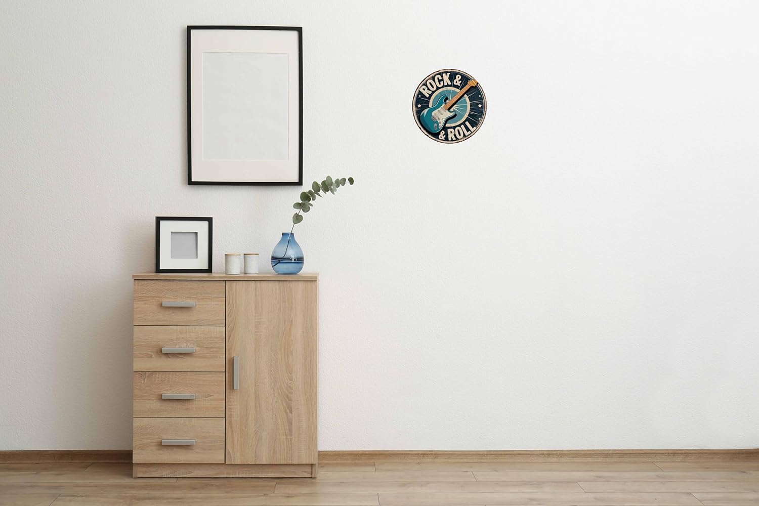 Rock and Roll Metal Sign 8x8in Round Music Plaque for Garage Wall Decor Band Gift - Image 4