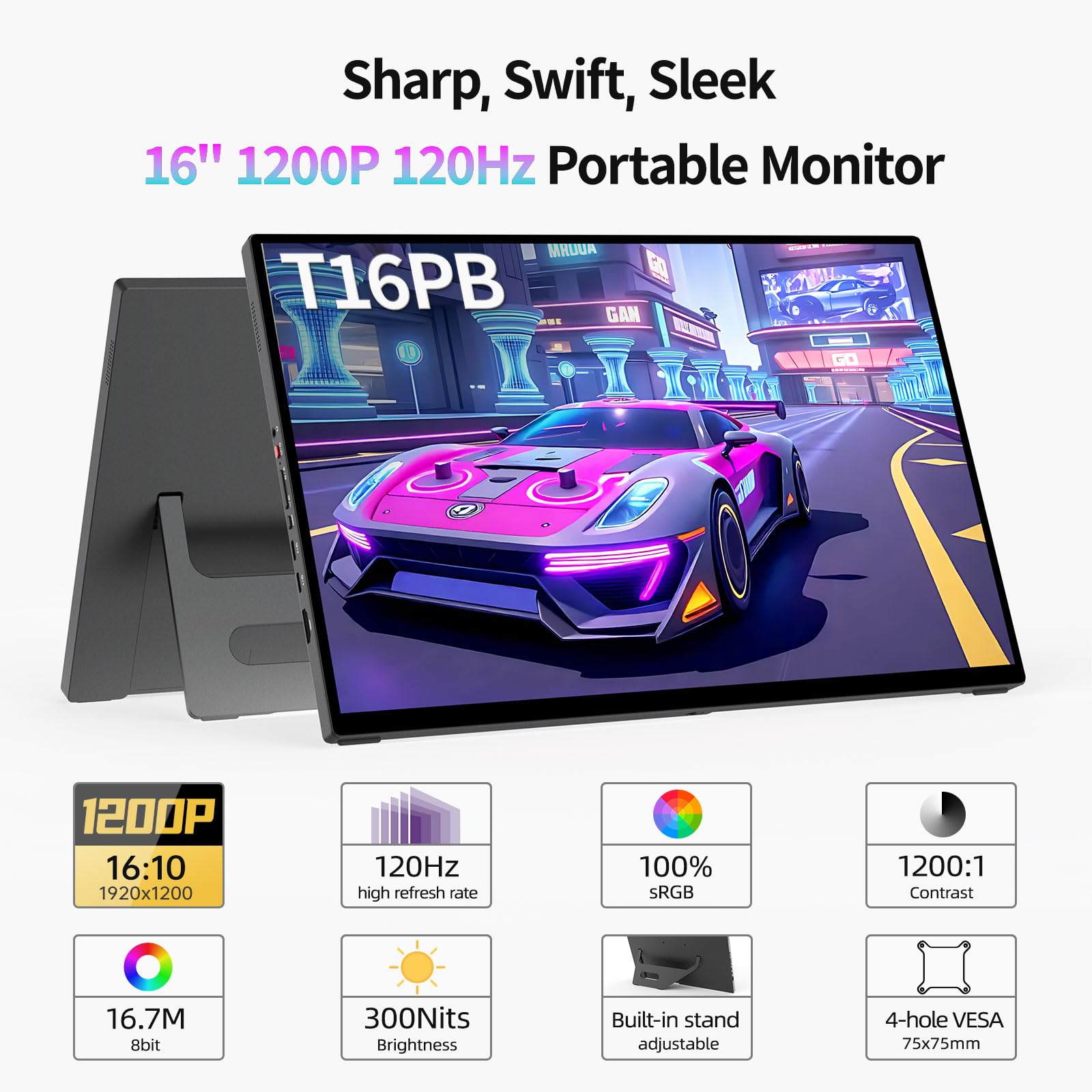 Amazon.co.jp: Intehill 16インチ 120Hz タッチスクリーンポータブル