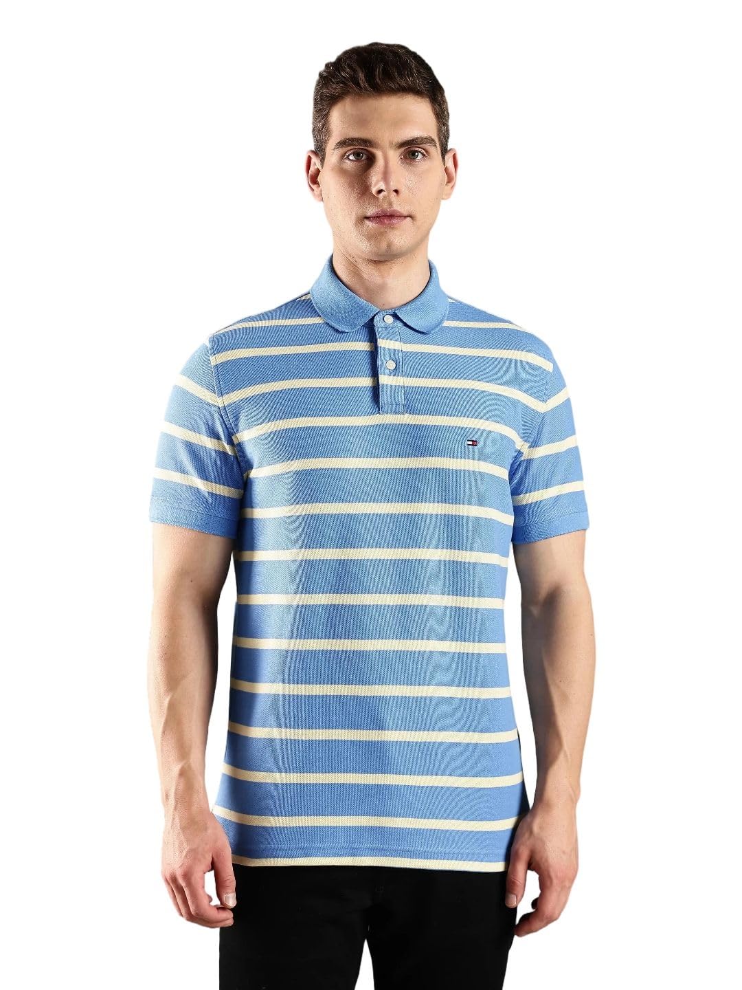 tommy hilfiger Men Cotton Striped Regular-Fit Polo T-Shirt-picture-10