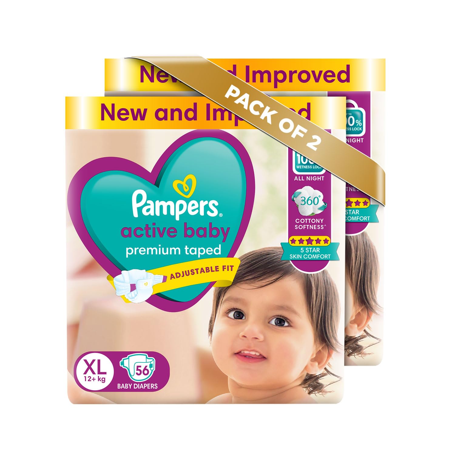 Pampers Active Baby Taped Diapers Extra Large Size Diapers Xl