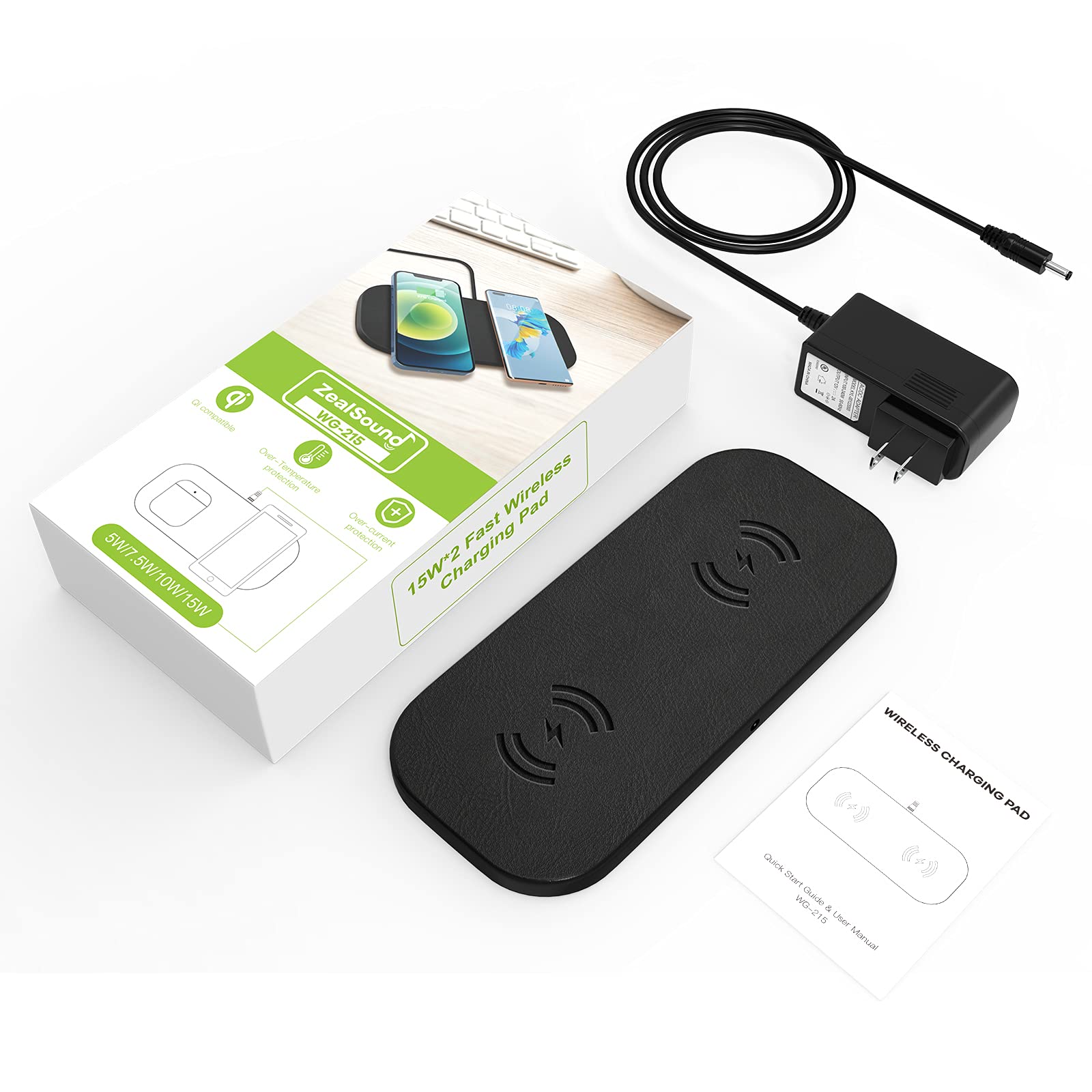 ZealSound Wireless Charging Pad, 15W Max Wireless Charger with DC