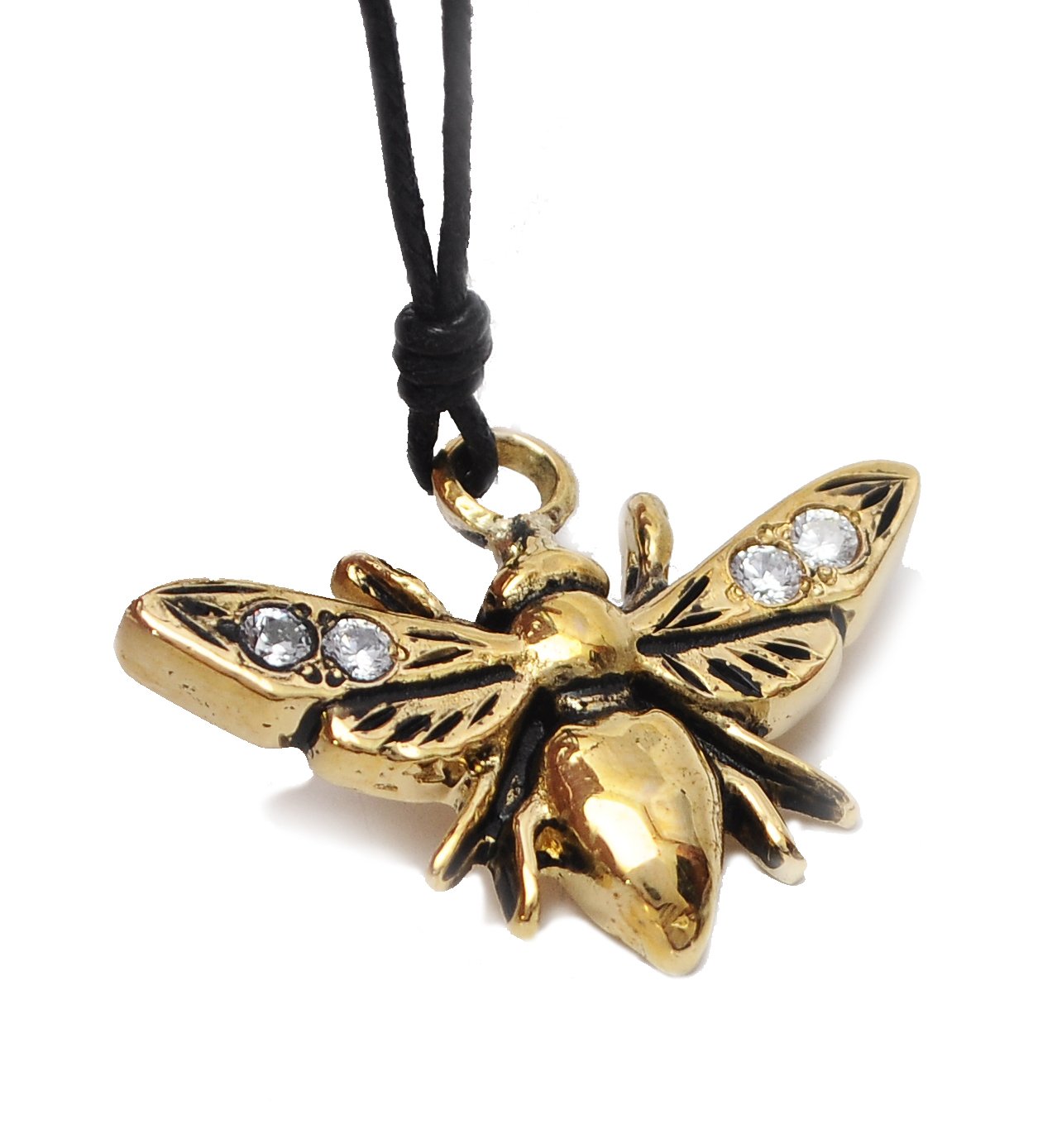Horse Fly Bug Gold Brass Necklace Pendant Jewelry