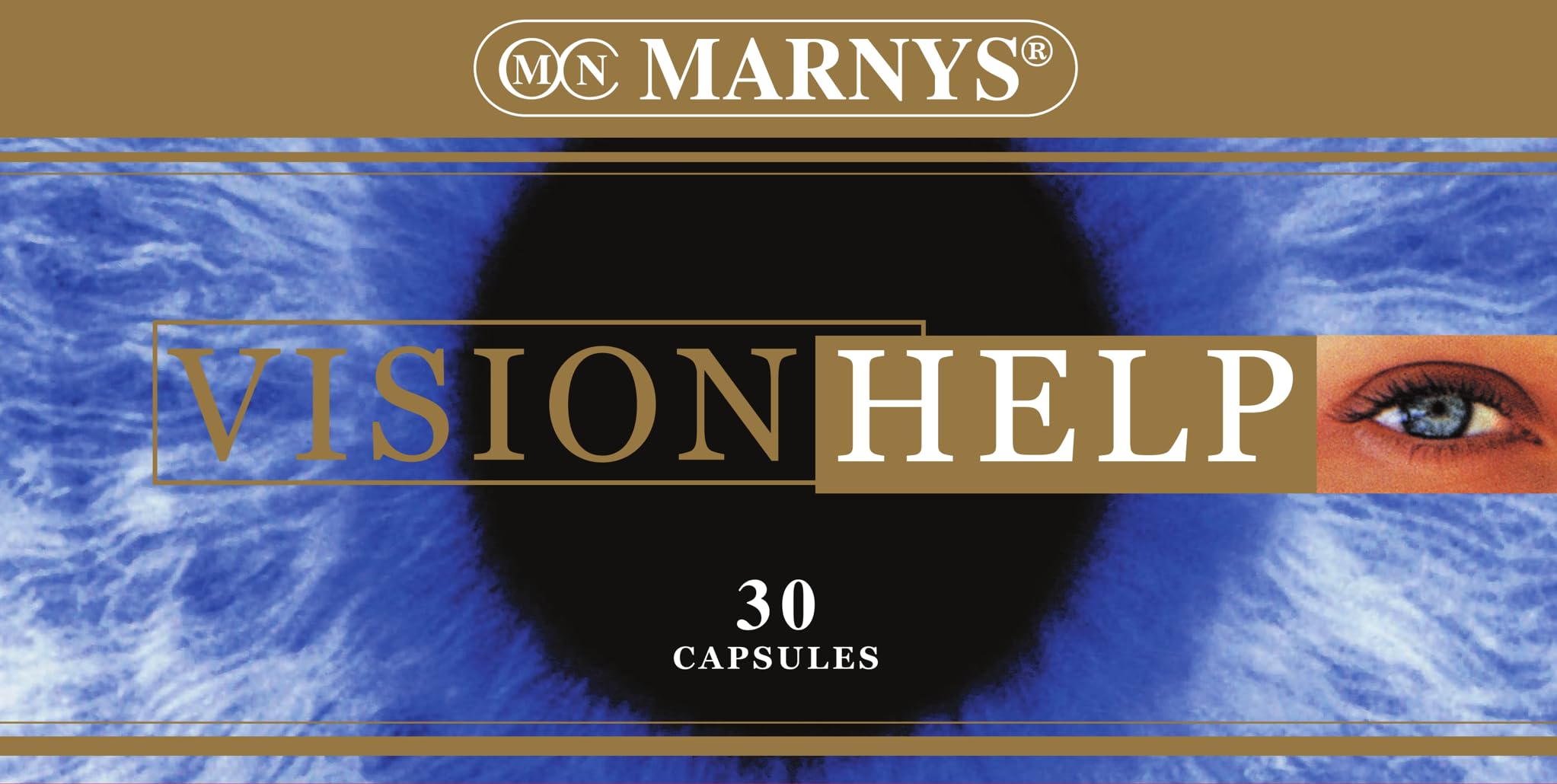 MARNYS Vision Help 30 Capsules, Eye Support Food Supplement with Lutein, Zeaxanthin, Bilberry, Zinc & Vitamins for Adults, Screen-Time & Blue-Light Lifestyle Formula