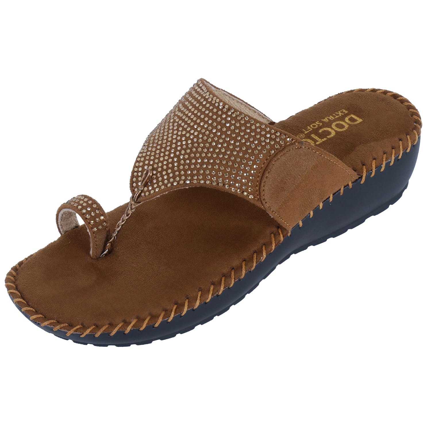 DOCTOR EXTRA SOFT Womens Flat Memory Foam Slippers/Flip-Flops Fancy Fashion Stylish Jewels Casual Comfortable Diabetic Orthopedic Orthocare Lightweight Synthetic Slipon Sandals for Girls/Ladies D-611 (B0C8ZGS7MY) Amazon Price History, Amazon Price Tracker