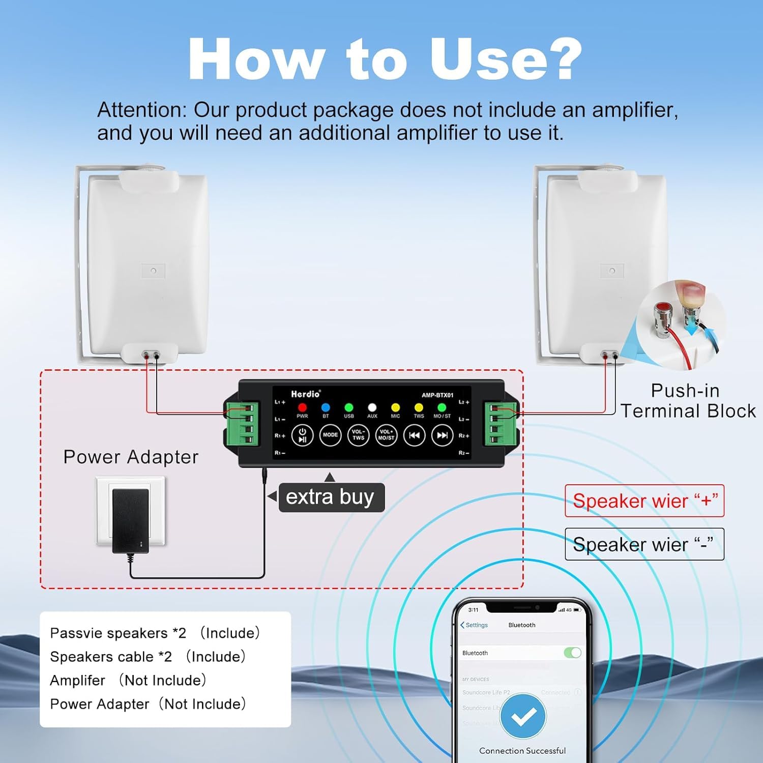 Herdio Altavoces Exteriores 8 Pulgadas 600W, Graves Potentes y Cable Impermeable, Montaje en Pared para Espacios amplios: Áreas comerciales, Patios espaciosos, auditorio (Blanco)