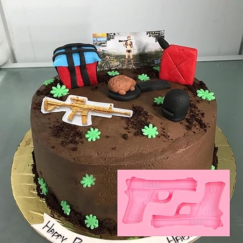 Miniatura 5 de Molde de silicona para pistola, molde de fondant de bala, molde para hornear chocolate en forma de pistola para decoración de pasteles, decoración