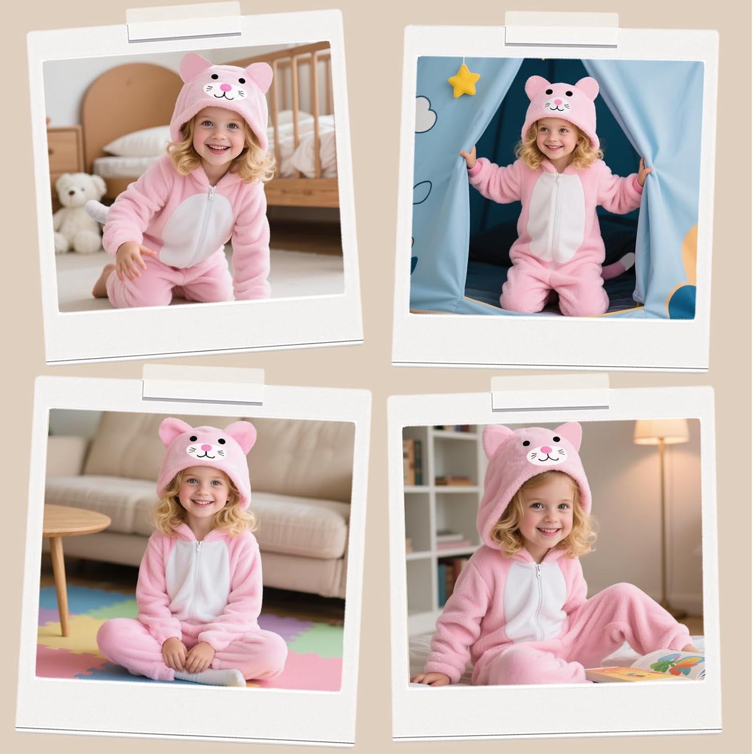 Baby Halloween Costumes Toddlers Animal Onesie Pajamas, Kids Cosplay Party Jumpsuit Homewear