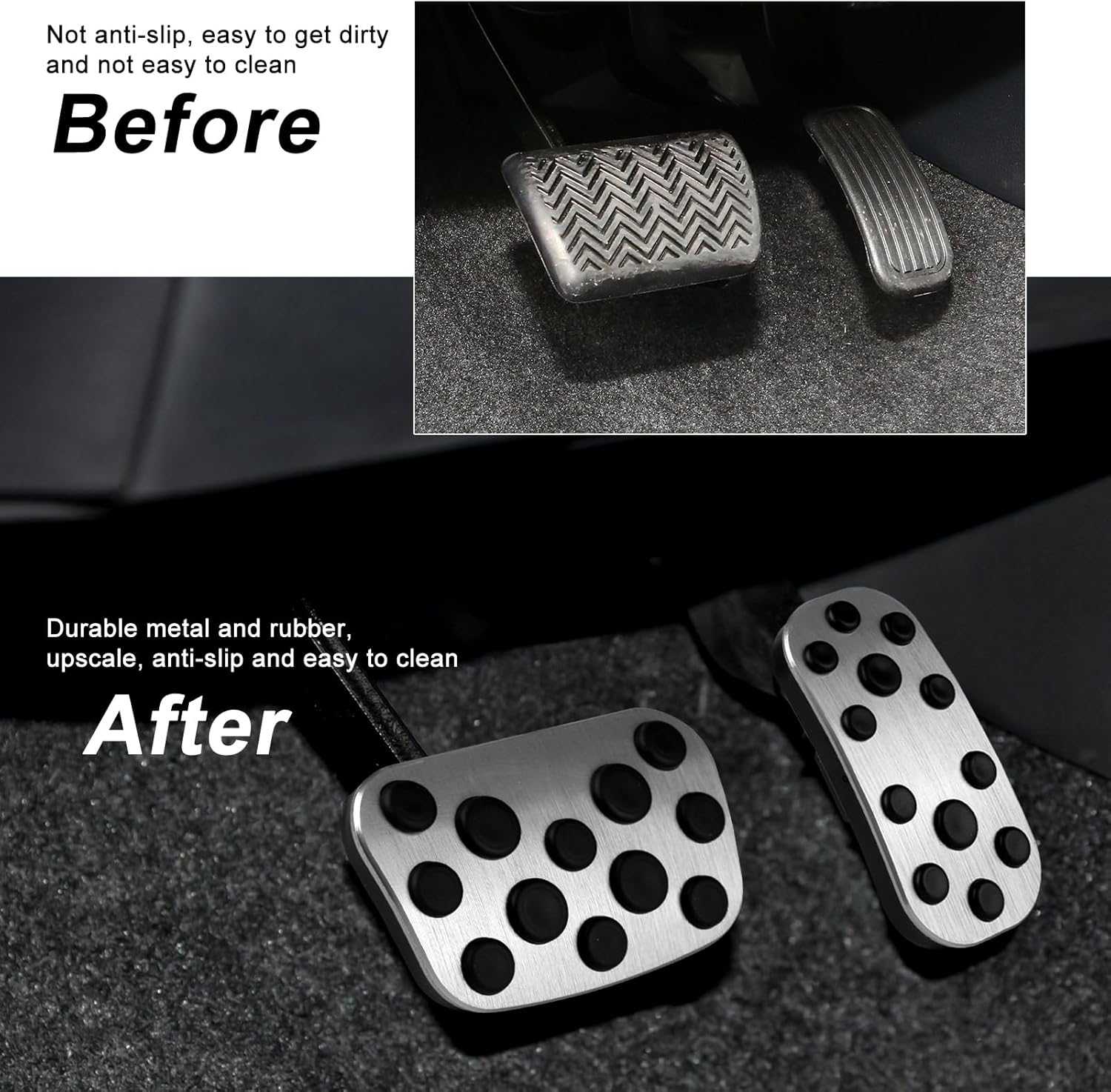 CKE Compatible with Toyota Corolla 2026 2025 2024 2023 2022 2021 2020 2019 Accessories Anti-Slip Sporty Car Foot Pedal Covers Brake and Gas Pedal Pads -Silver