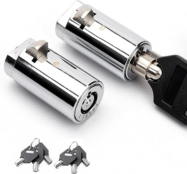 2 Pack Vending Machine Locks Keyed Alike with 6 Keys, High Security Tubular Keyway Cylinder Locks for Soda, Snack, Candy Machines & ATM Cabinets, Zinc Alloy Construction