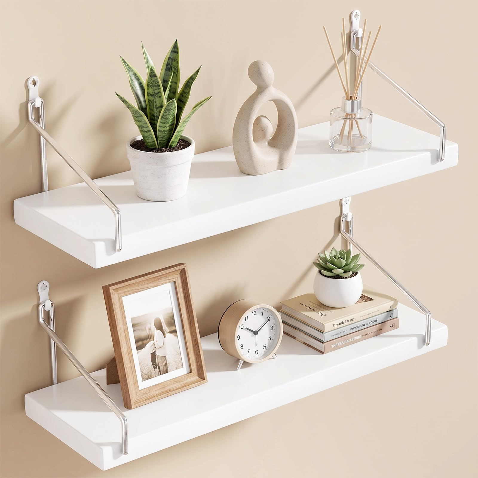 Floating Shelves for Wall - 3 Pack 40x15cm Rustic Wood Wall Mounted Shelves