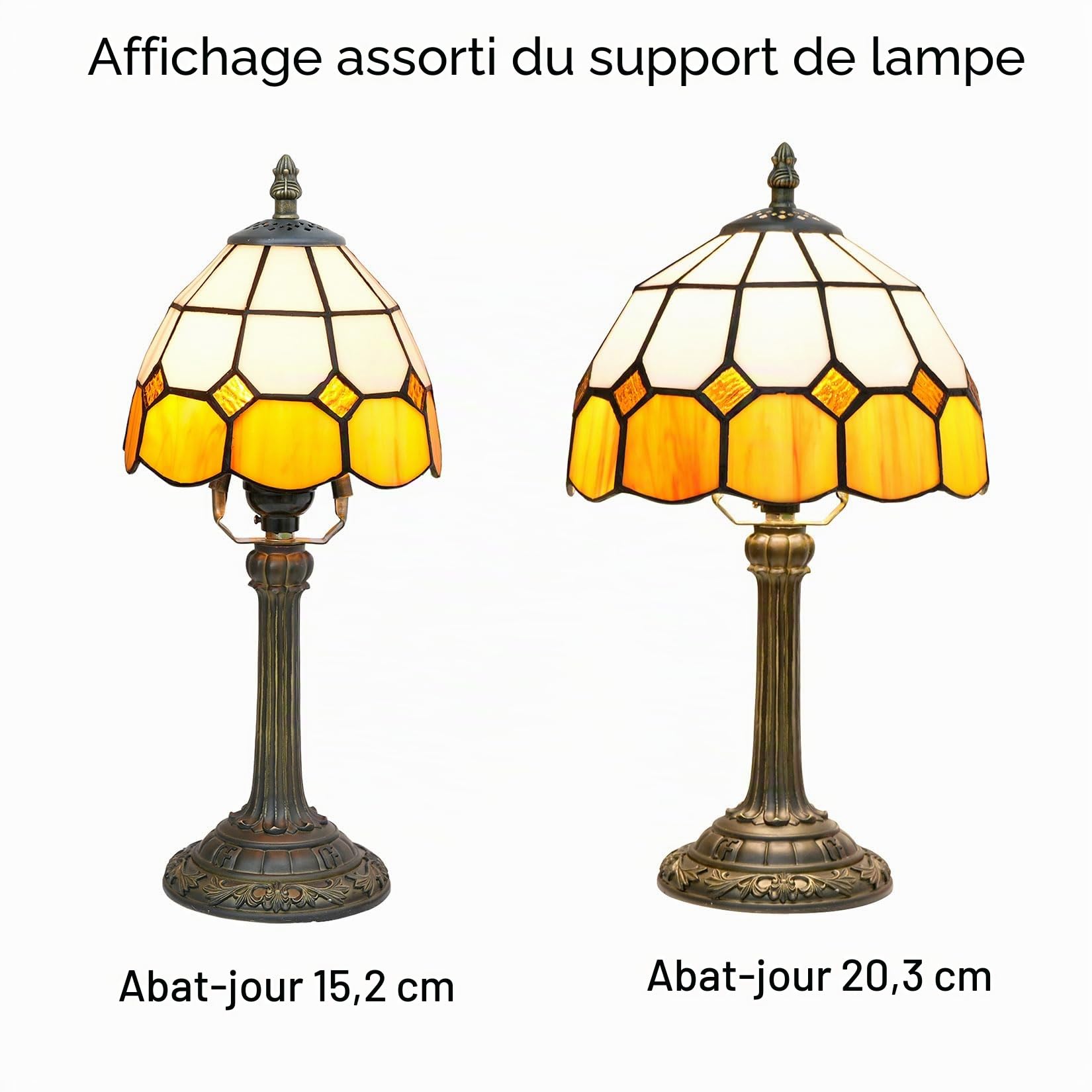 BOTOWI Remplacement de la Base de la Lampe de Table Uniquement pour la Lampe de Bureau en vitrail de Tiffany de 6 à 8 Pouces, Base en résine de 14" de Hauteur Remplacement des Accessoires de Lampe