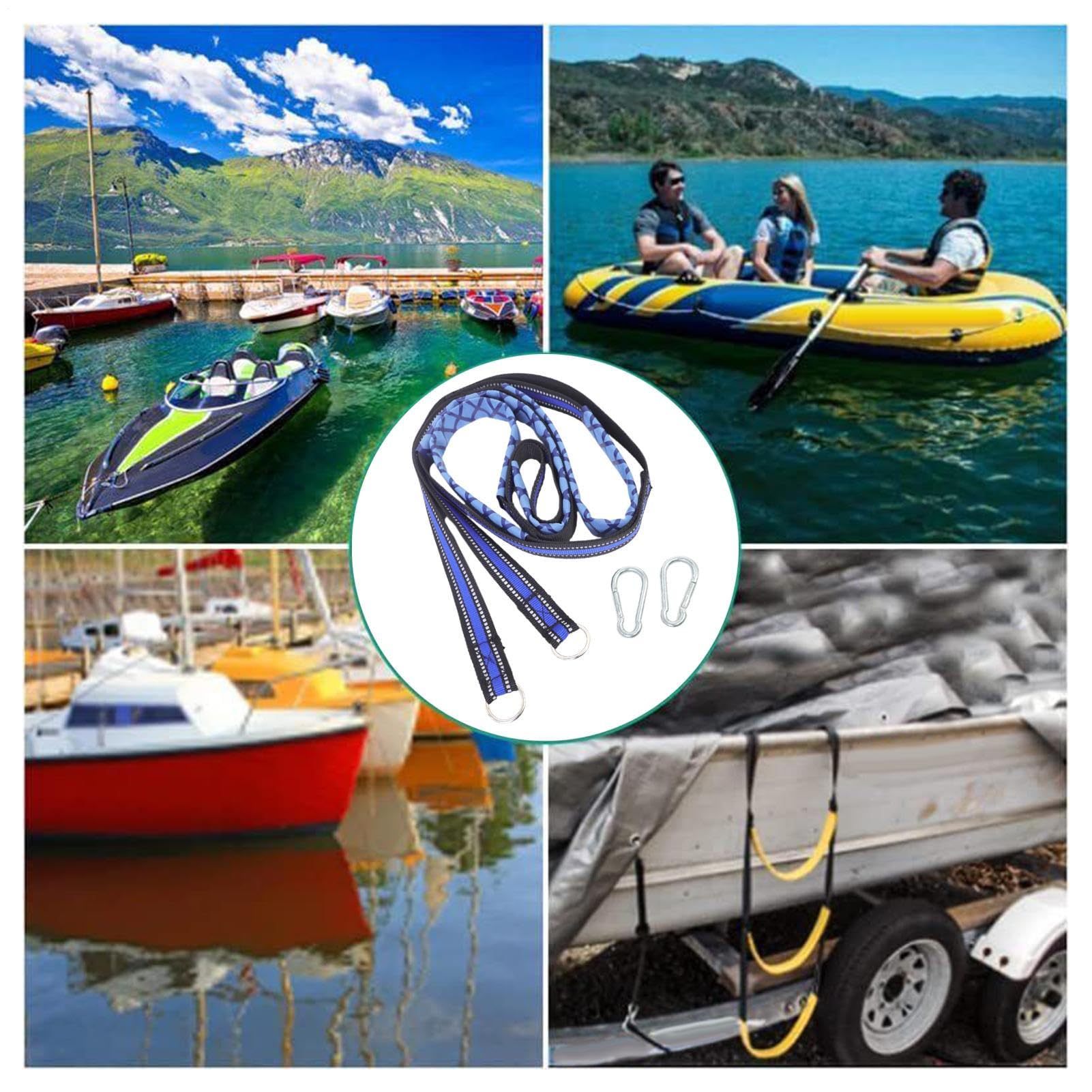 in corda per barca, a 5 gradini, 150 x 40 cm, design compatto e a sgancio rapido, antiscivolo, resistente, per arrampicata per kayak, piscina, pontile, casa sull'albero