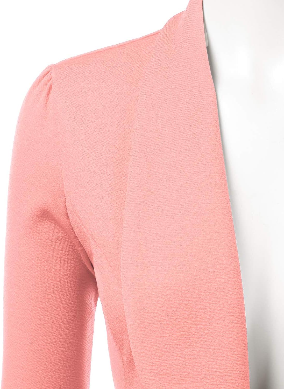 DOUBLJU Lightweight Thin 3/4 Sleeve Open Front Blazer Business Casual Deconstructed Jackets for Womens Clothes with Plus Size - Image 4