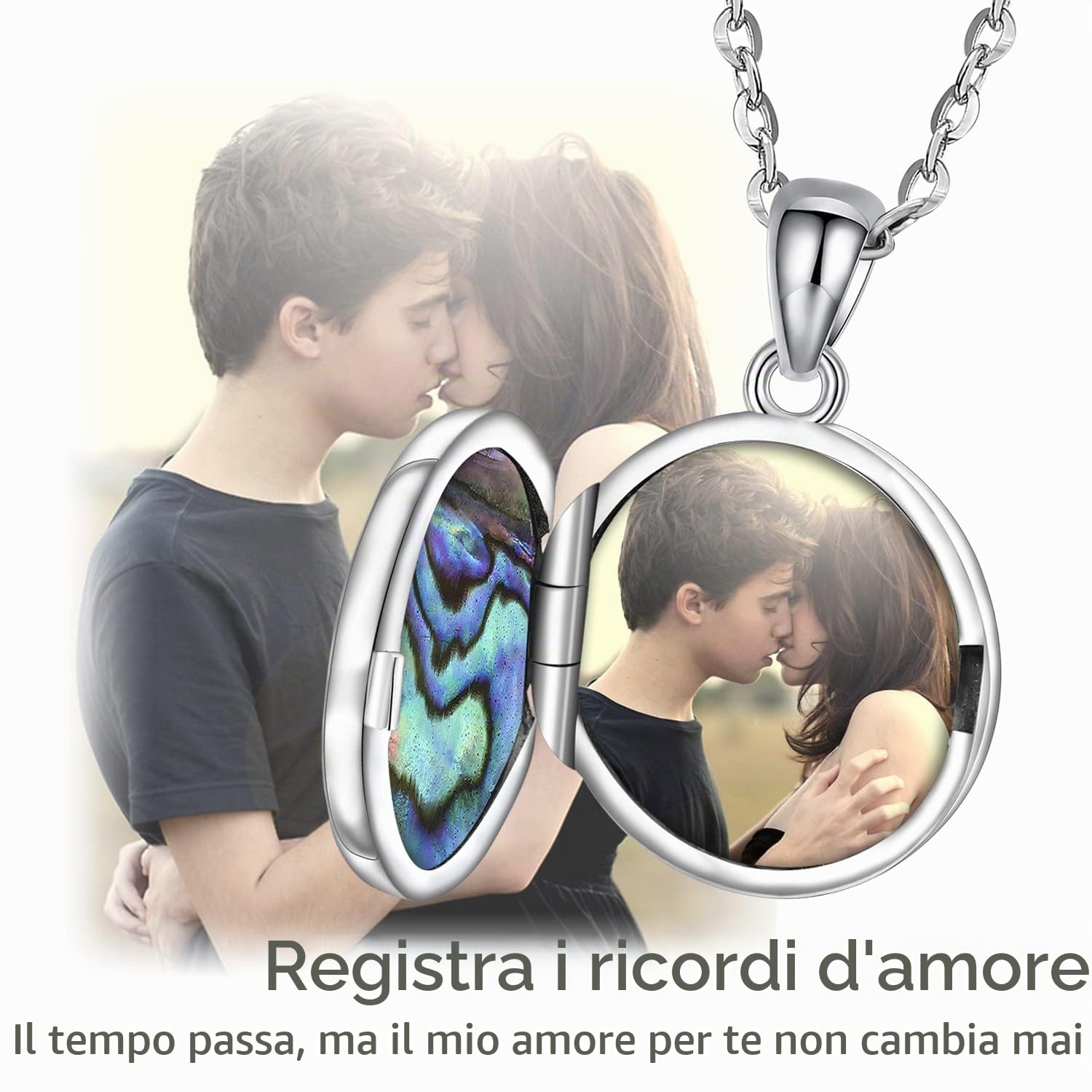 Ciondolo Portafoto in Argento Sterling 925, Collana Ciondolo Albero Della Vita Donna Medaglione Foto, Collana Portafoto Personalizzata Regali di Gioielli per Donne Ragazze Mamma