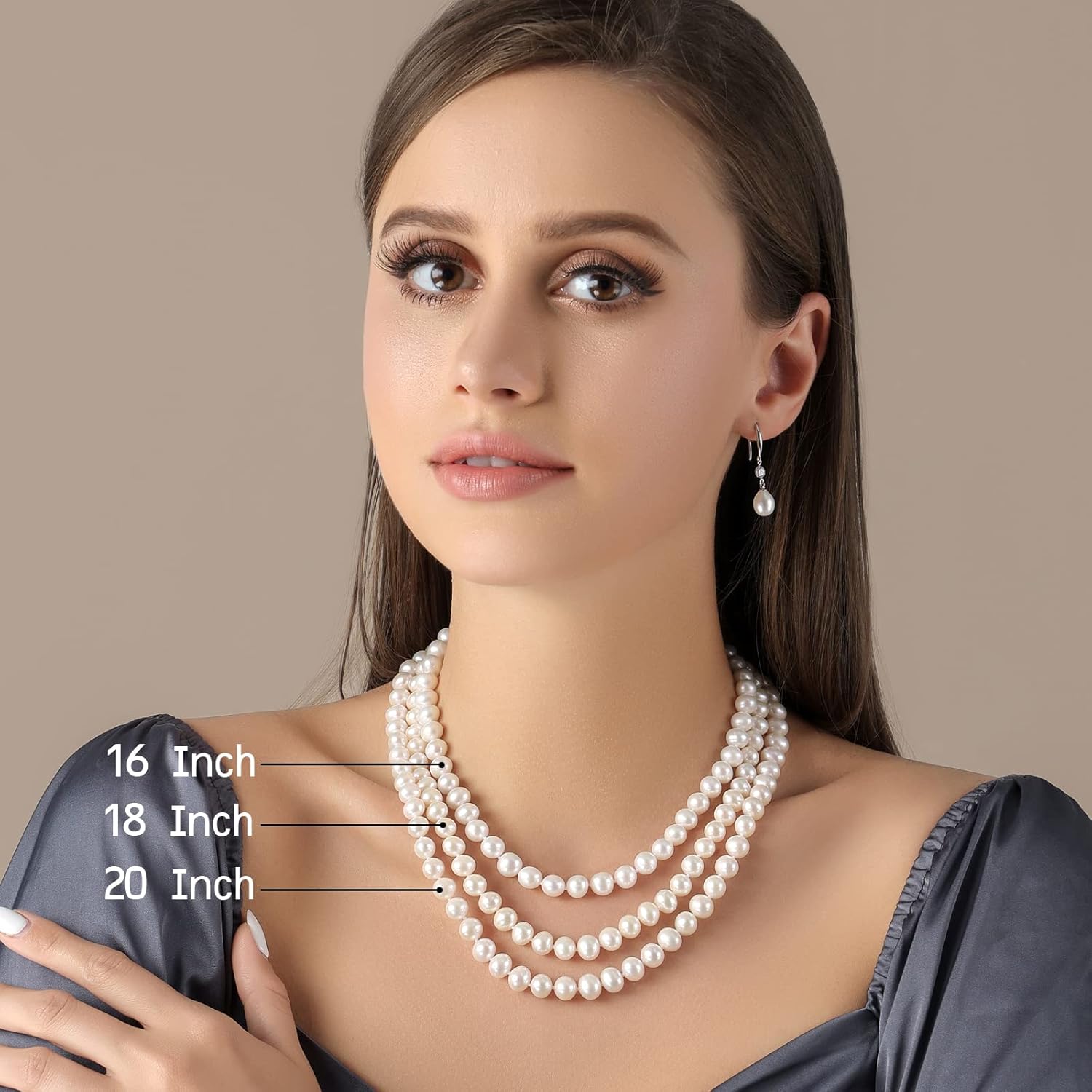 Freshwater Cultured Pearl Necklace, Real Pearl Necklace with Silver Chain and Clasp, Jewelry for Valentine's Day Brides Wedding Gifts for Women Her Wife Sister - Image 4