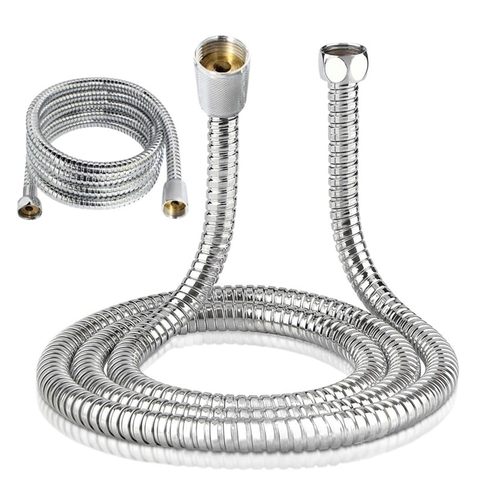 Tubo de agua de 3/2/1, 5 M for baño, cabezal de ducha Flexible cromado, junta de manguera, cabezal de ducha de acero inoxidable, manguera, arandelas de durabilidad (Color : Silver, Size : 3 Meters)