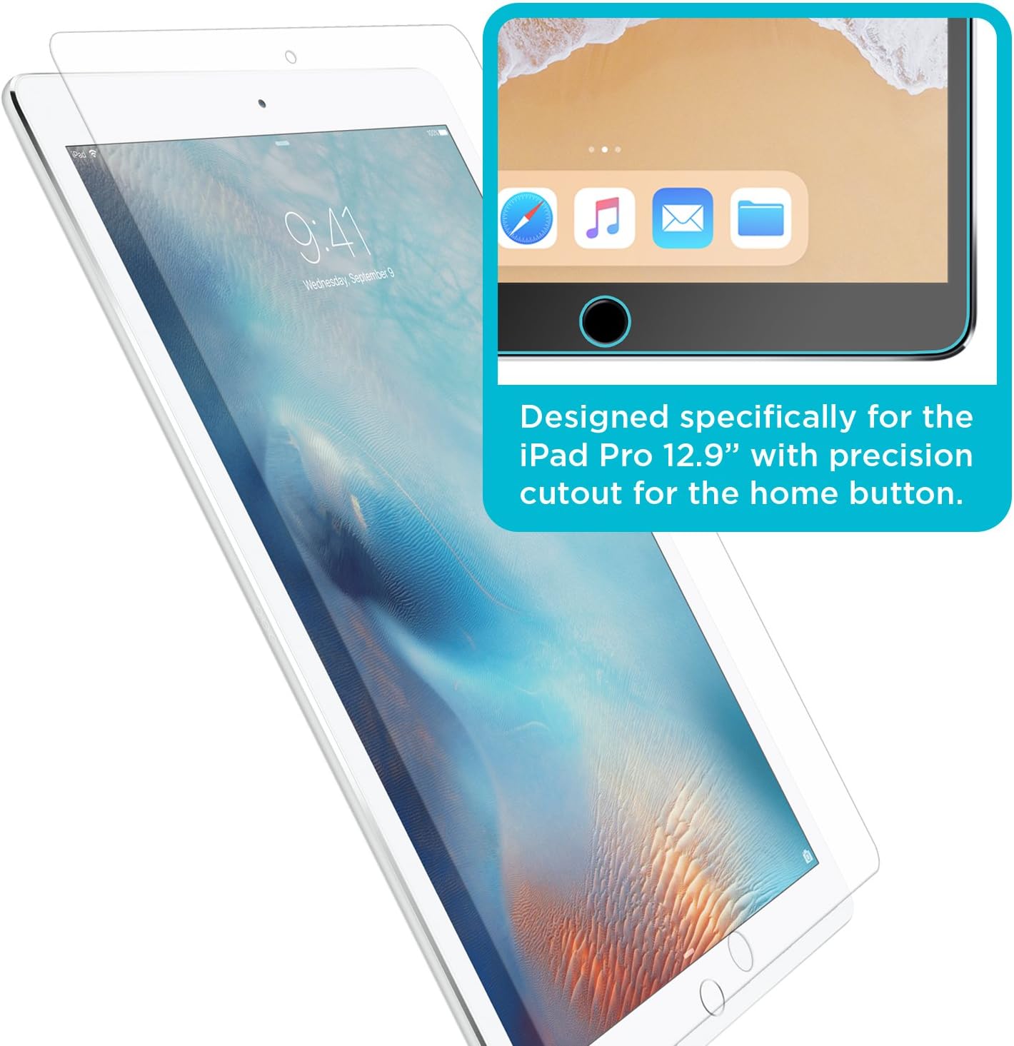 Tech Armor HD Clear Film Screen Protector Designed for iPad Pro 12.9 Inch (2015 and 2017) 2 Pack